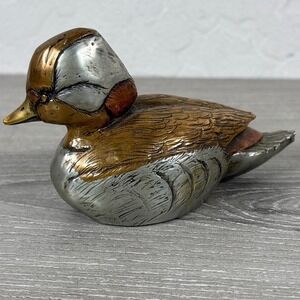 David Chesney Studios Mixed Metal Duck Figurine Paperweight Signed